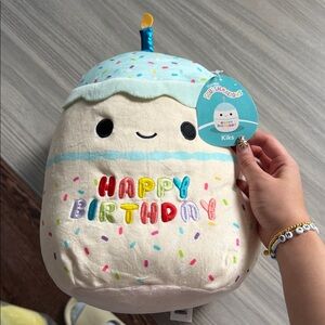 Squishmallows Happy Birthday Cupcake Plush - Cream and Blue